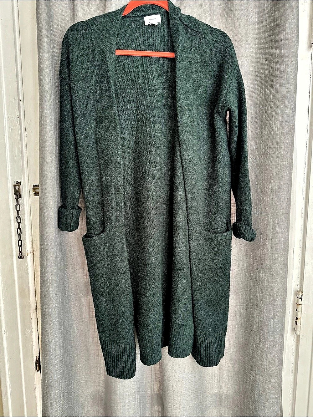 Old Navy Long Open-Front Cardigan Green